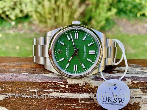 rolex 34mm oyster perpetual green dial|Rolex Oyster Perpetual 41mm 124300.